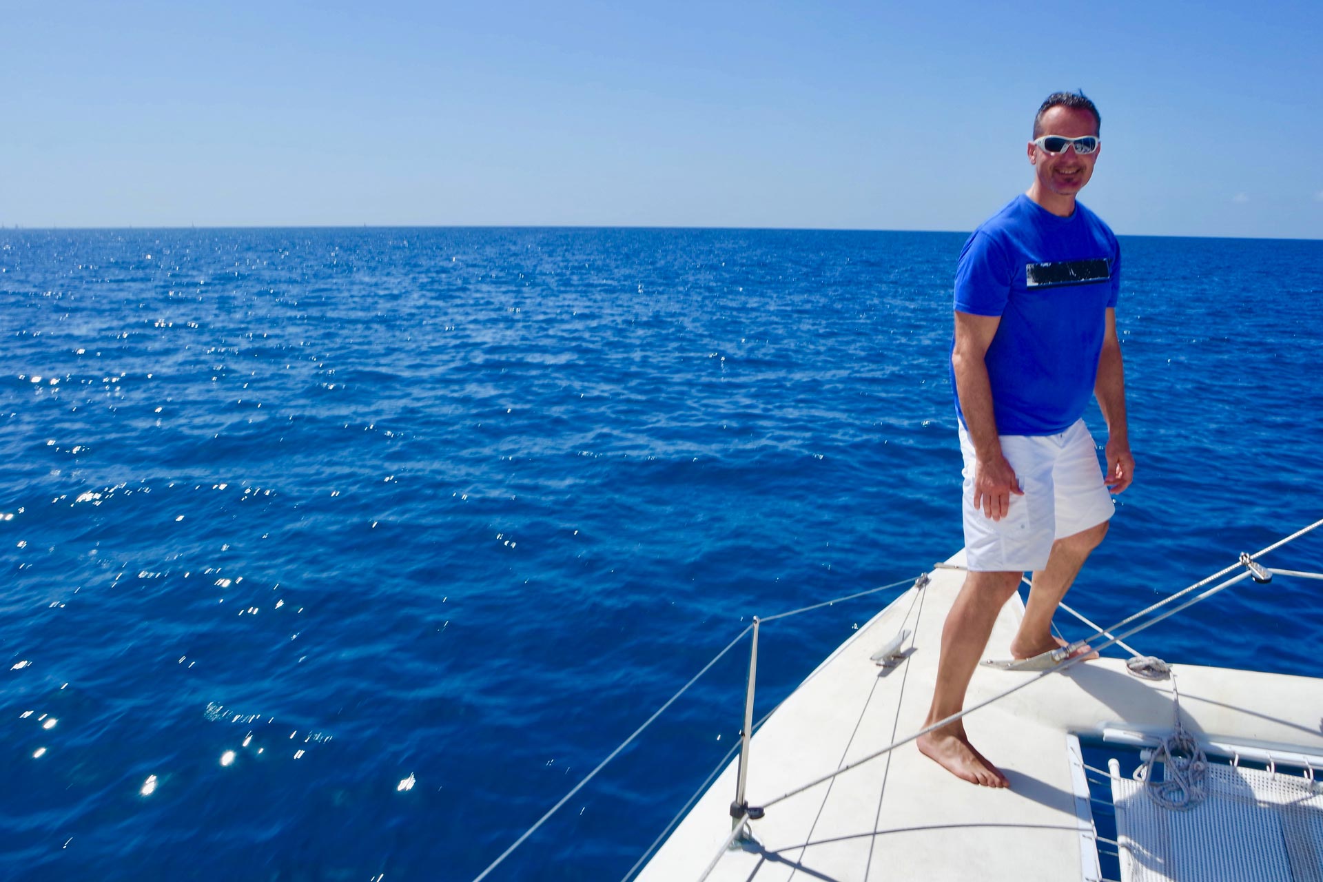 Igor Štagljar on a catamaran