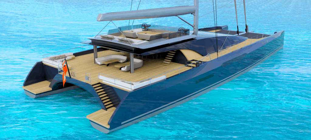 Sunreef MM460 CAT Back View 01
