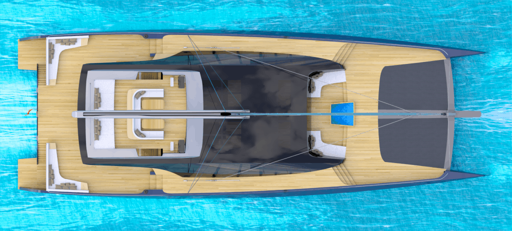 Luxury Catamaran Bird Eye View 01
