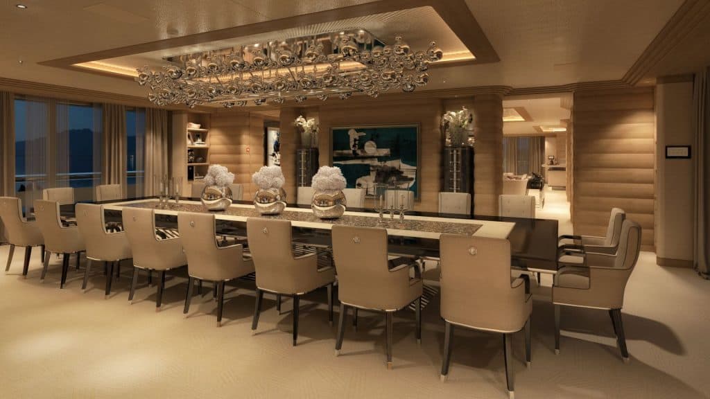 Italian superyacht Main Deck Dining 01