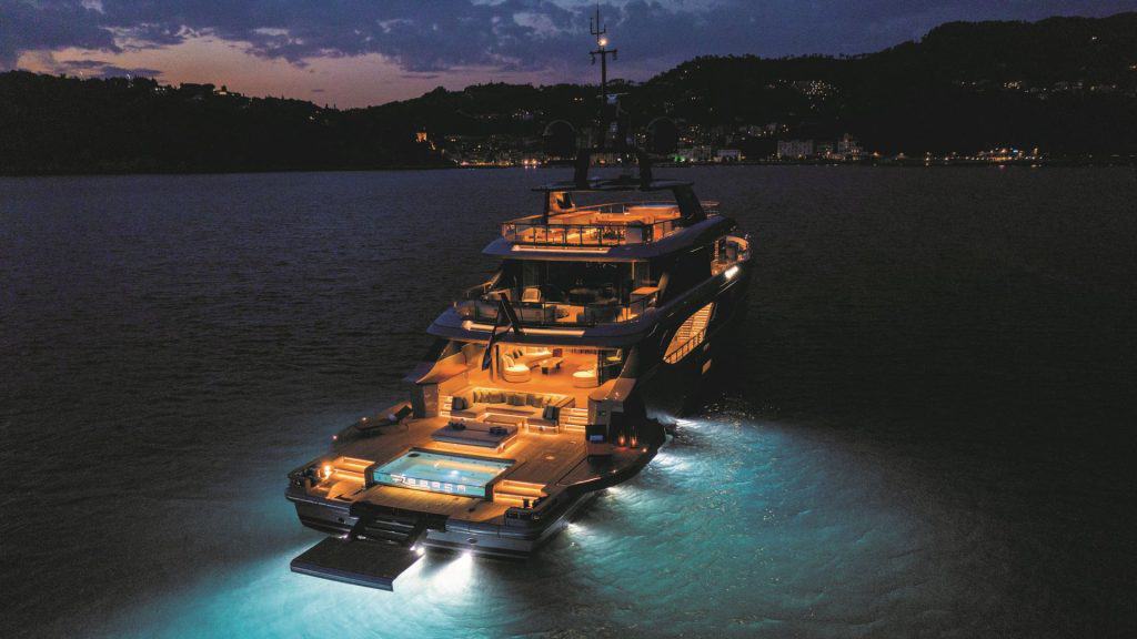 Benetti Oasis 40M Back View Night Photo 01