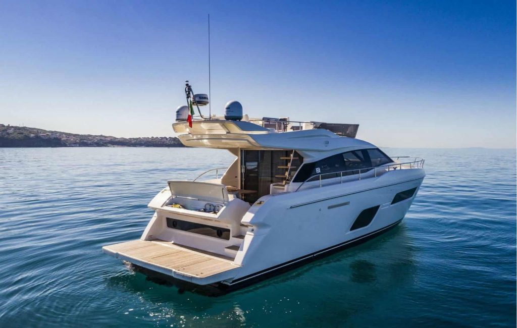 Italian flybridge yacht