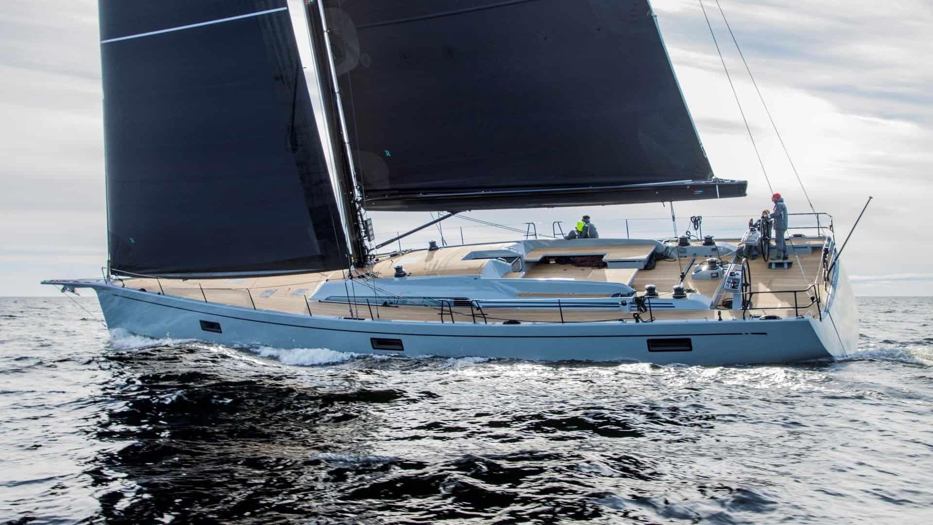 Swan 78 Sailing Side View 01