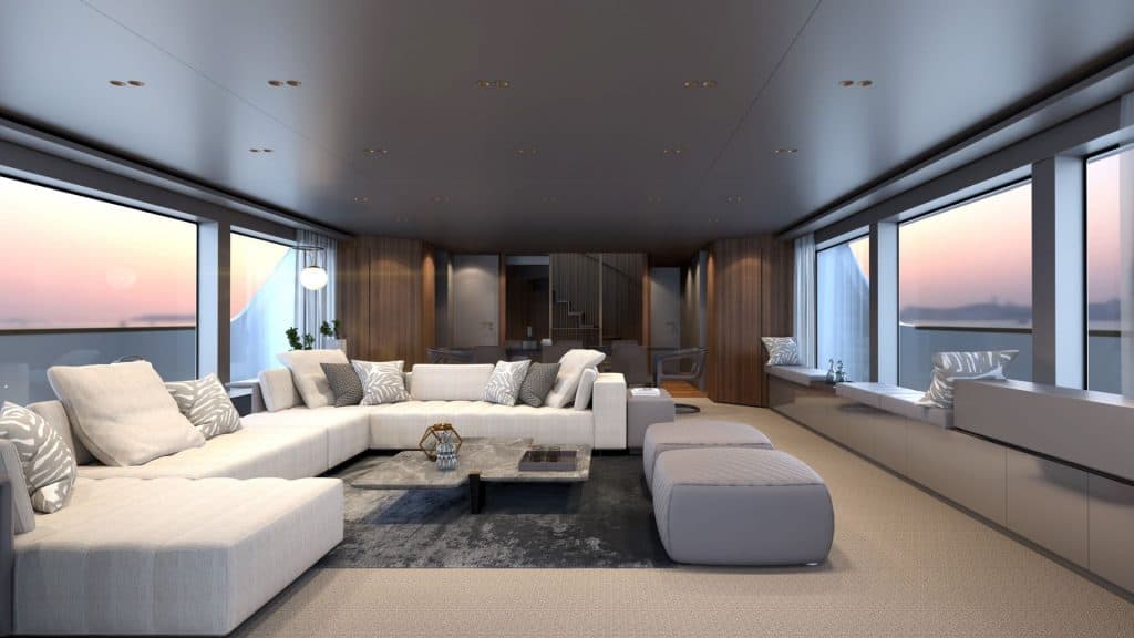 This is a photograph of Sanlorenzo SD118 Salon