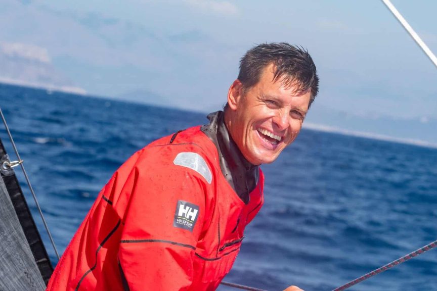 This is a photograph of a Ivica Kostelic sailing