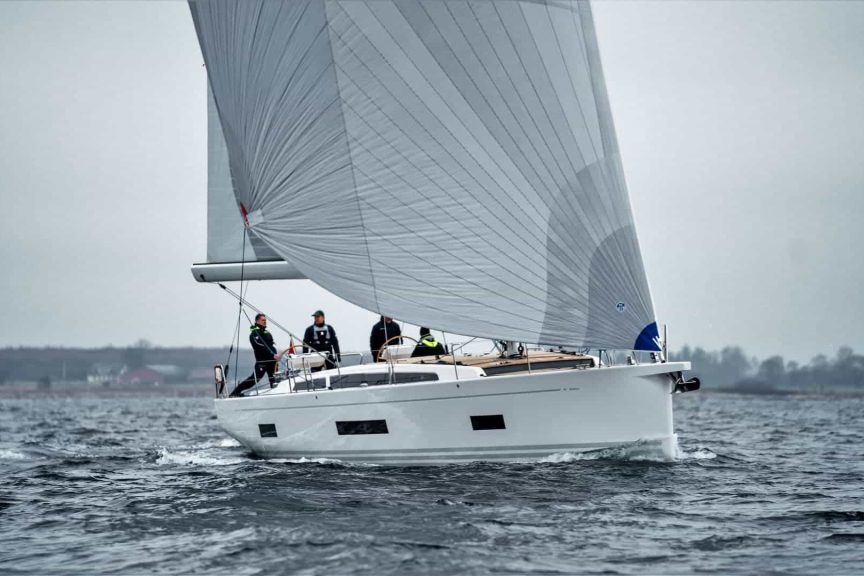 Thjis is a photography of x yachts x56 sea trial