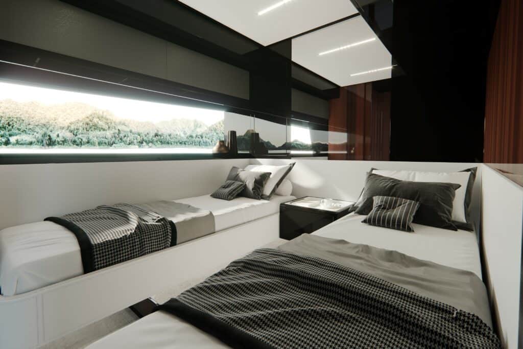 This is a photography of Riva's yachts double cabin