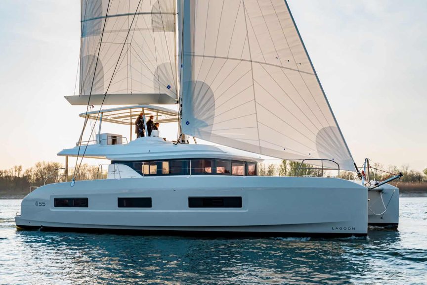 This is photo of a new Lagoon 55