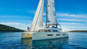 Luxury yacht Benetti Happy Me sunset port side