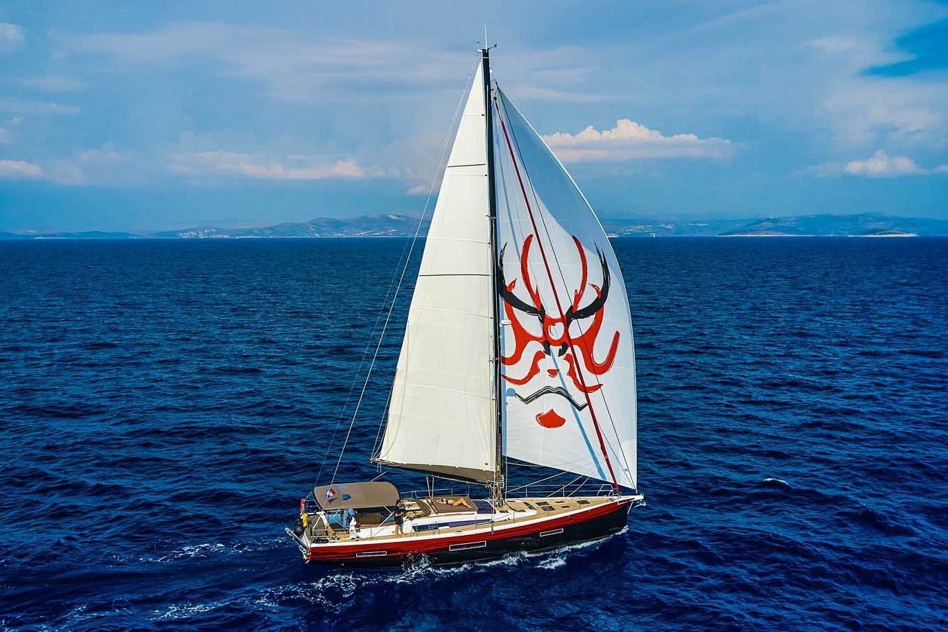 This is photo of a sailing boat Dufour 56 sailing, Adriatic Sea