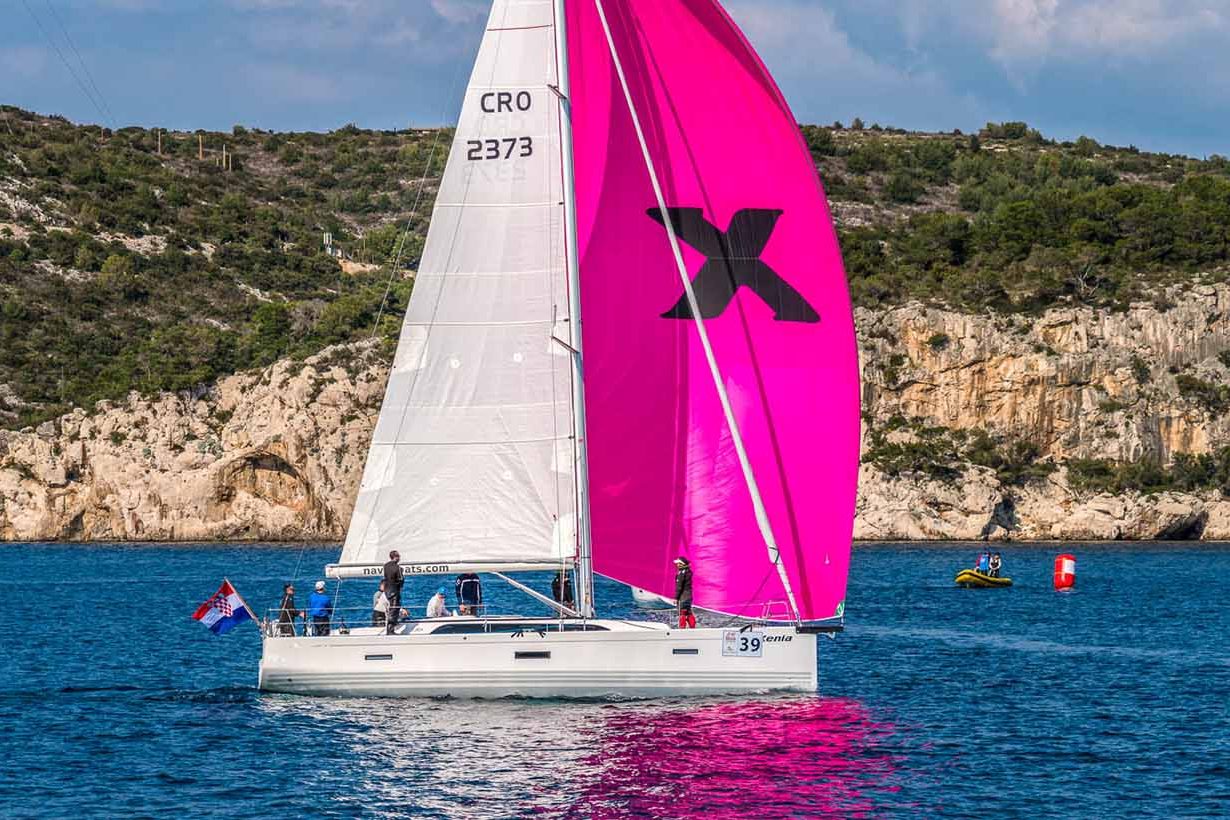 This is photo of a sailing boat X-43 sailing