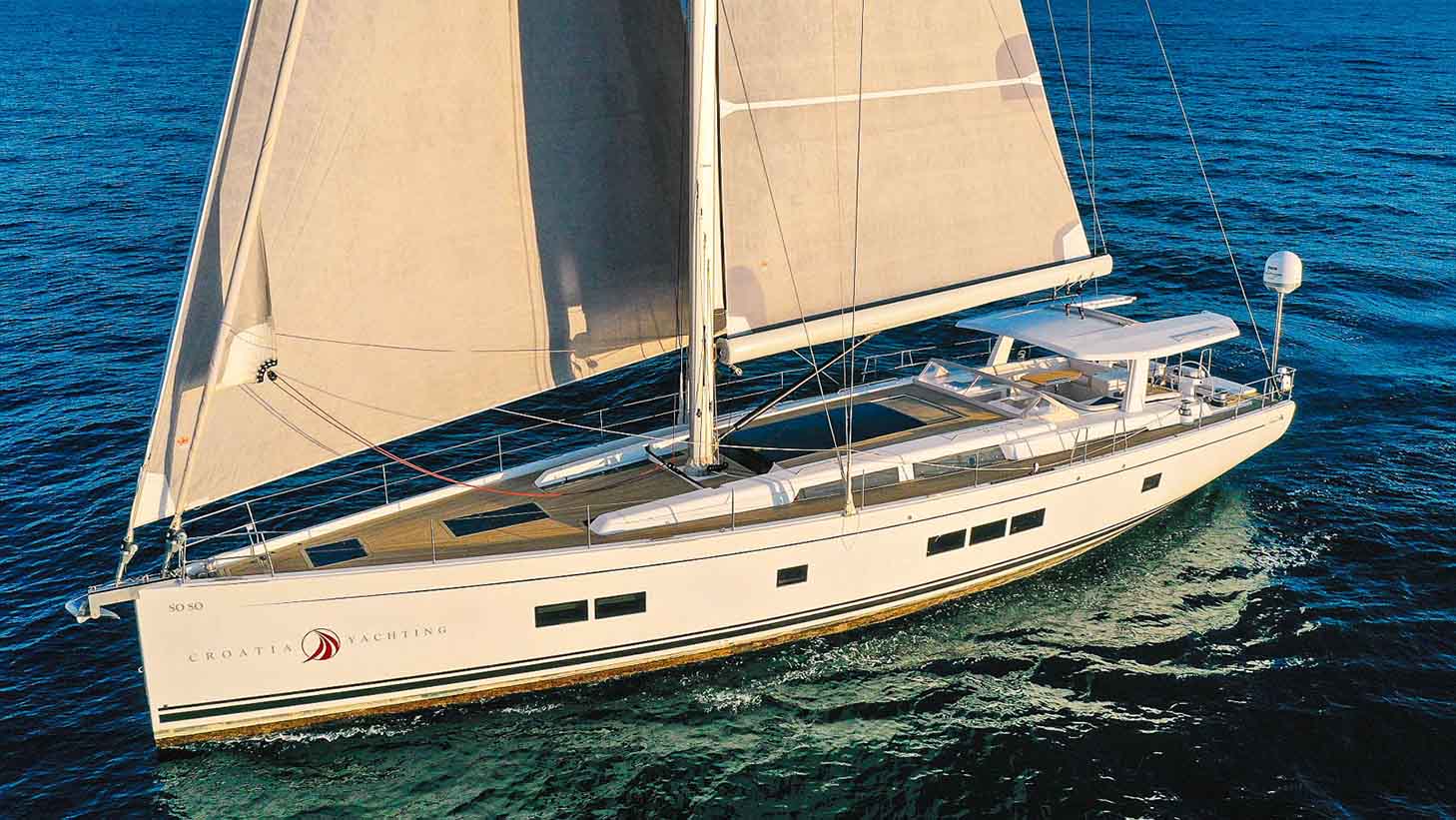 This is photo of a sailing boat Hanse 675 side view