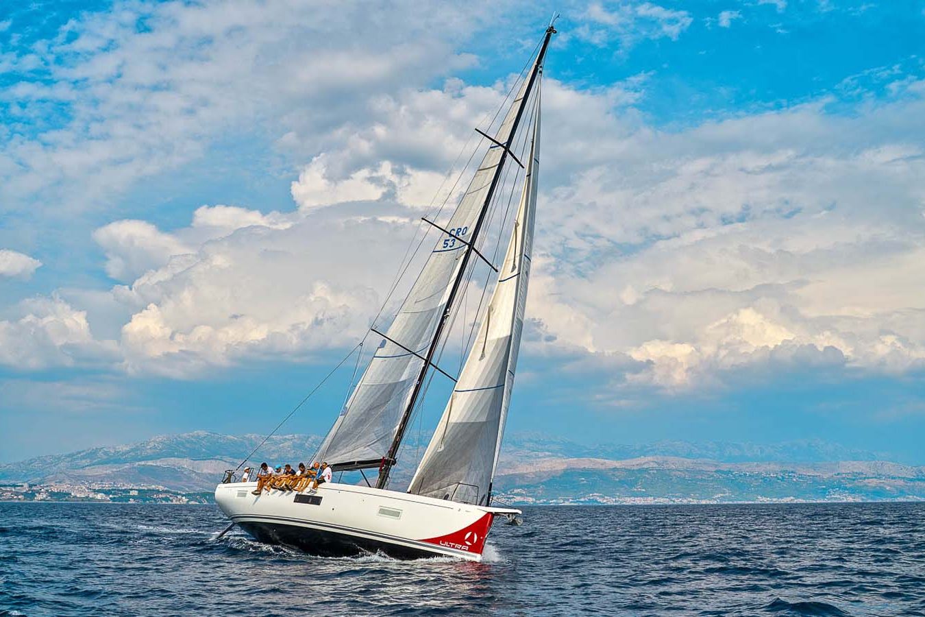 This is photo of a sailing boat First 53 sailing Adriatic Sea