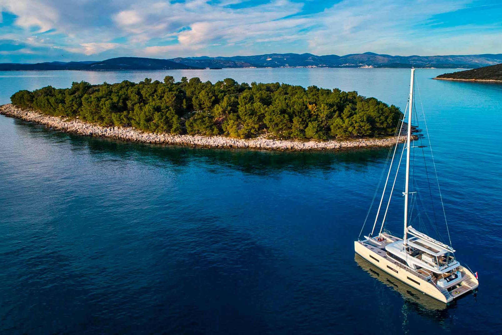 This is photo of a catamaran Lagoon Sixty5 named Amada Mia sailing at Adriatic Sea