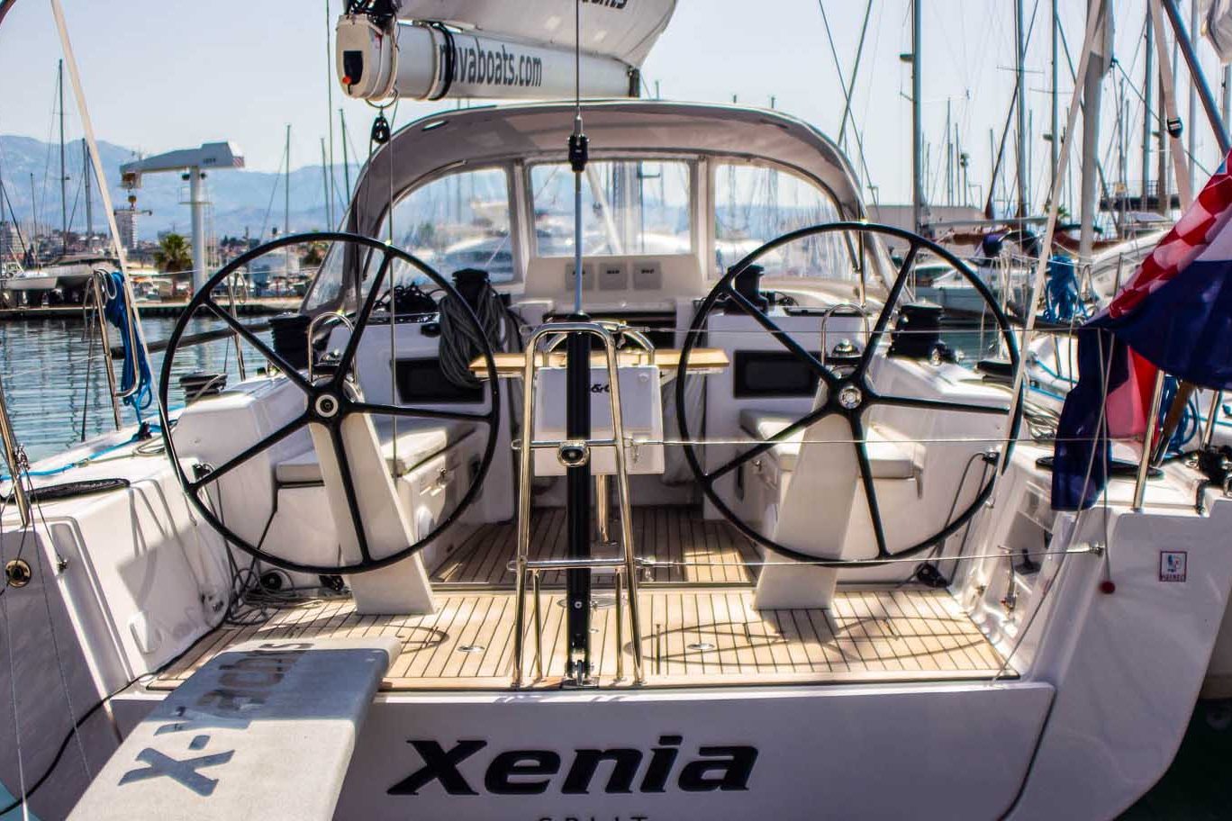 This is photo of a sailing boat X-43 cockpit