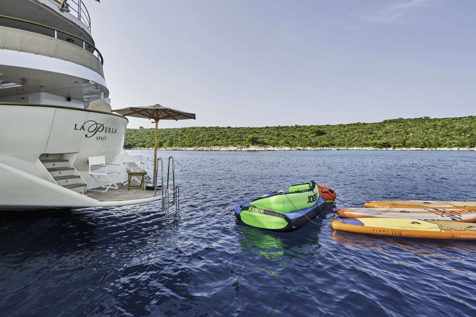 Luxury yacht La Perla water toys