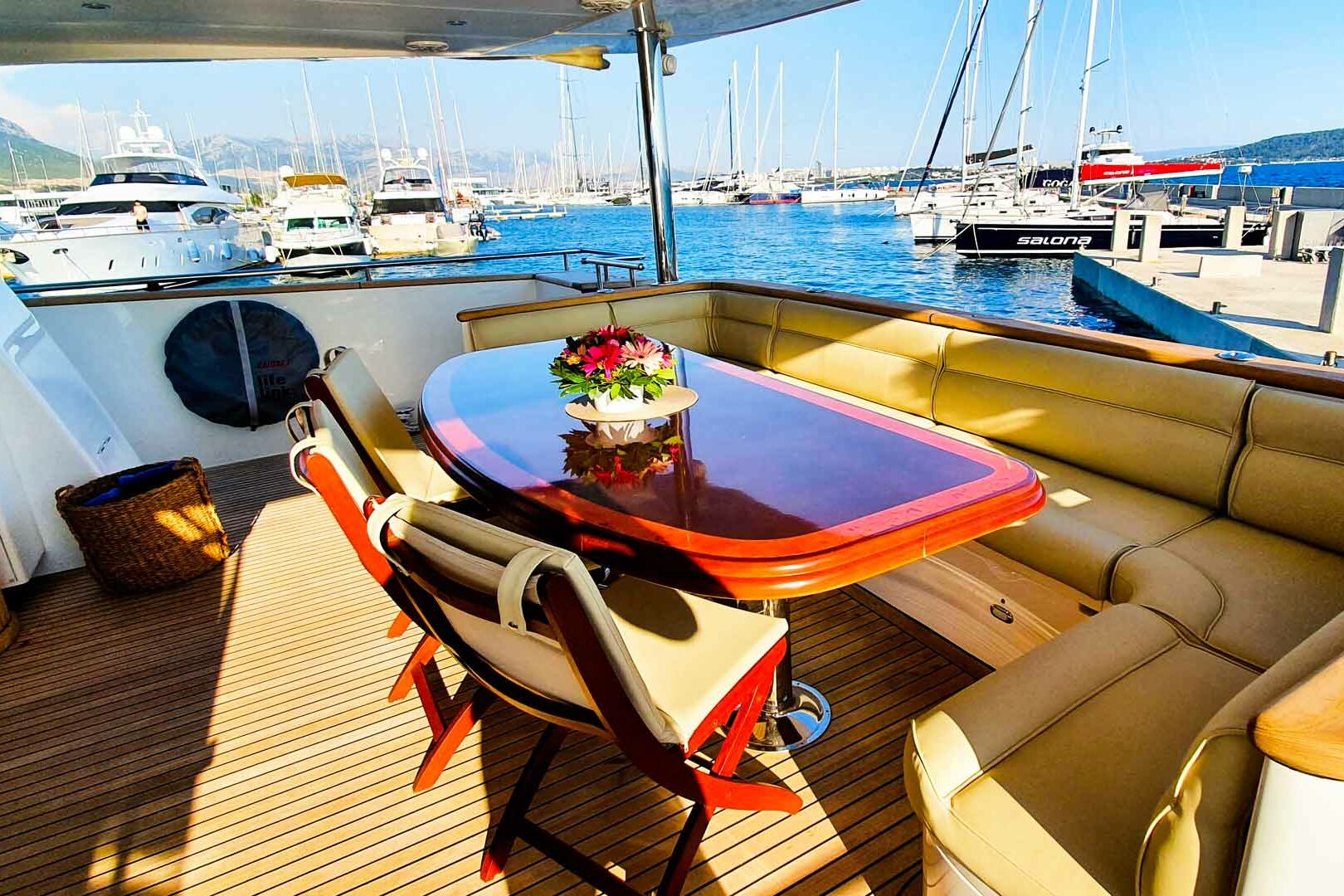 Luxury yacht Johnson Baby cockpit table