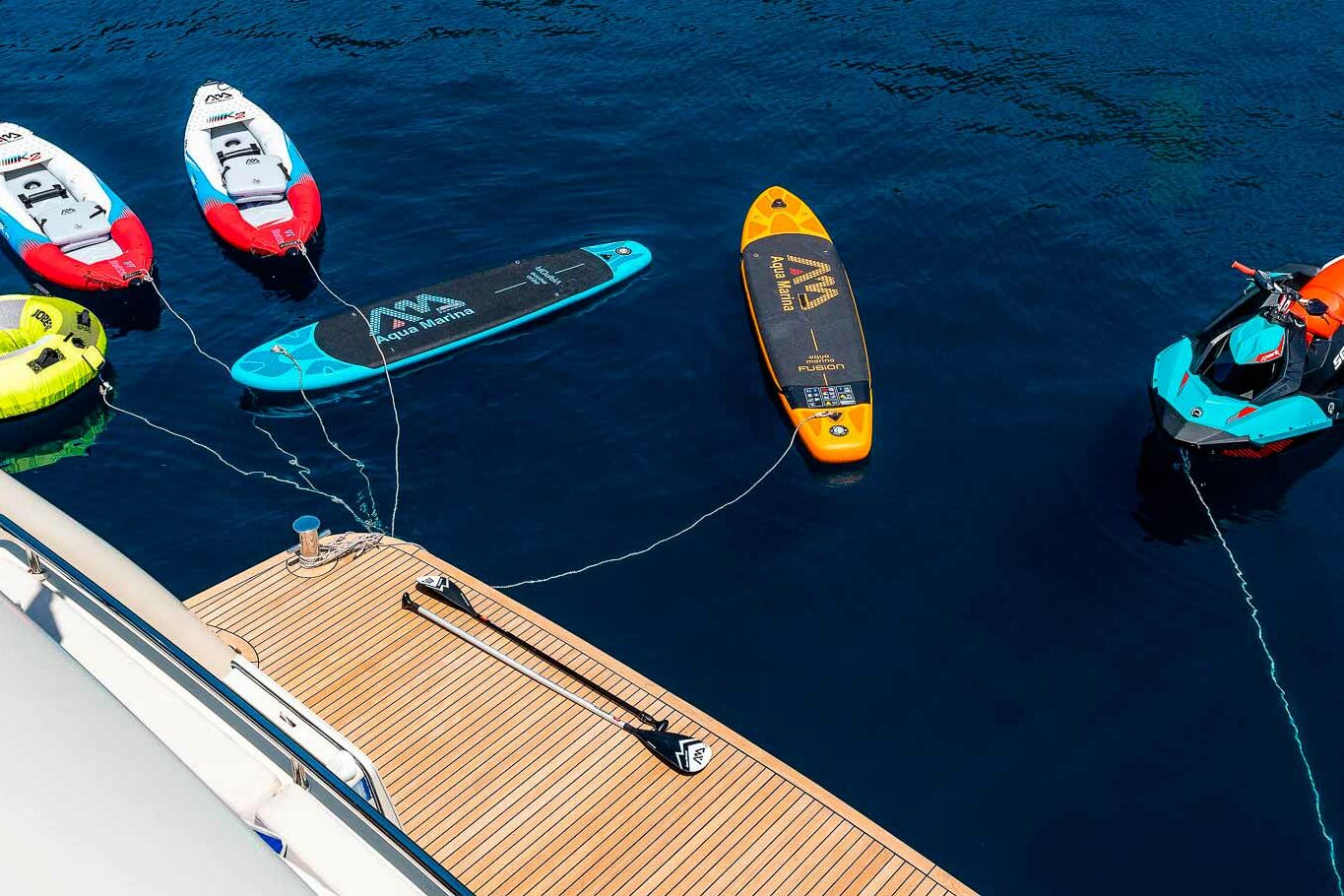 Luxury yacht Aegean Yachts Grace platform and watertoys