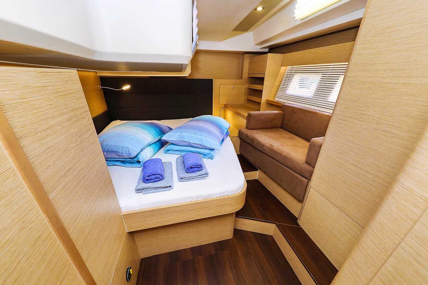 This is photo of a sailing boat Hanse 548 double bed cabin