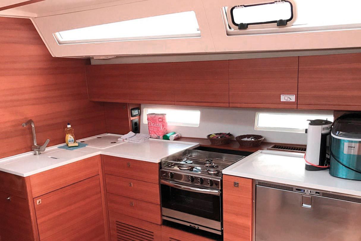 This is photo of a sailing boat More 55 kitchen