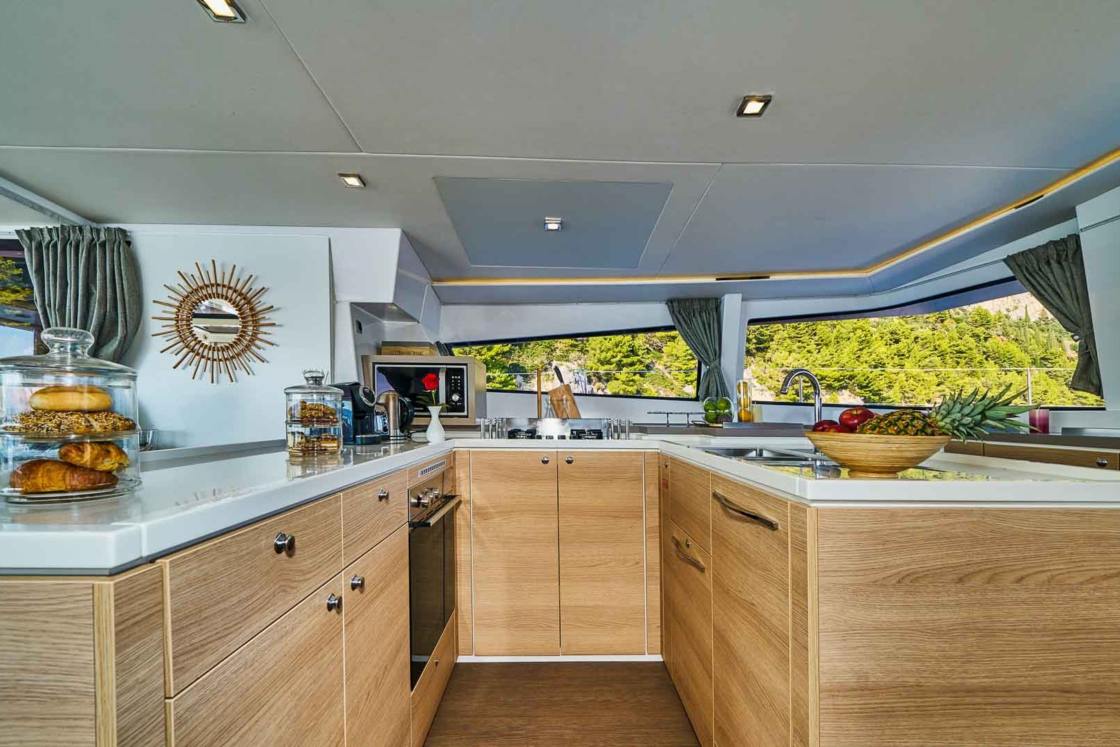 This is photo of a catamaran Bali 5.4 kitchen