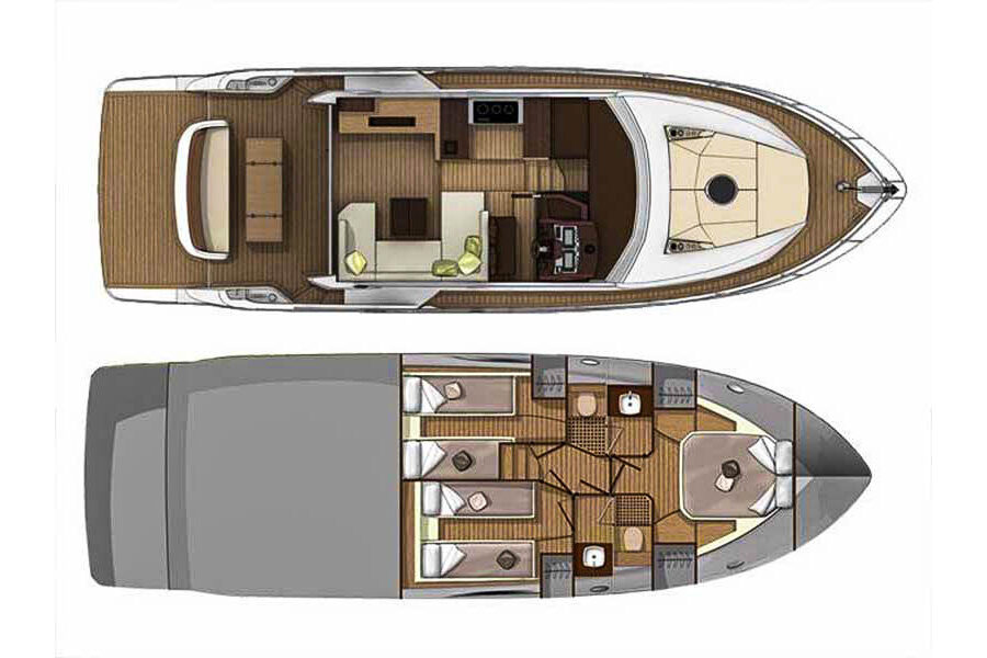 Motor boat Sessa Fly 47 layout