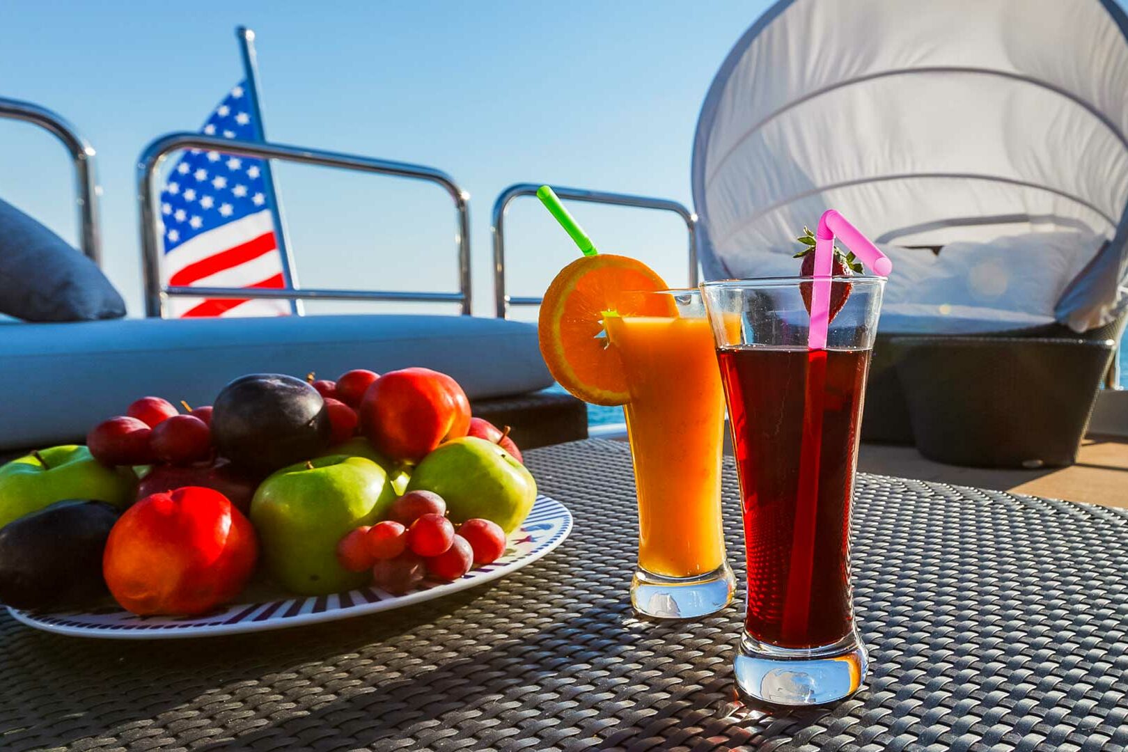 Luxury yacht Johnson Baby upper deck details