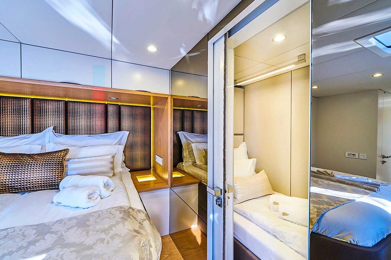 This is photo of a catamaran Sunreef 60 extra bed