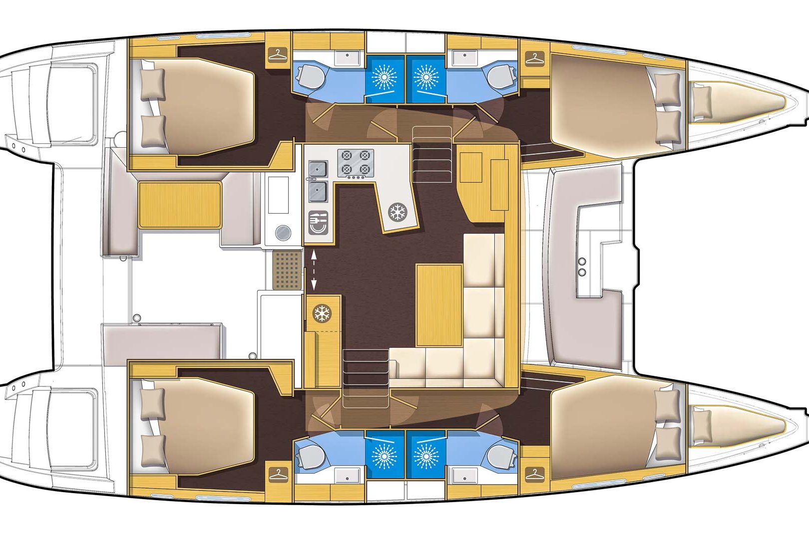 This is photo of a Lagoon 450 S Lux layout