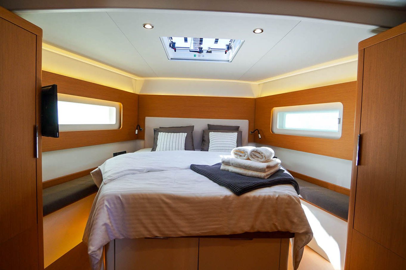 This is photo of a sailing boat First 53 vip cabin