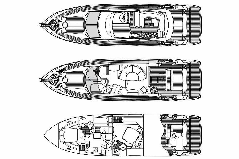 Motor boat Sunseeker Manhattan 52 layout