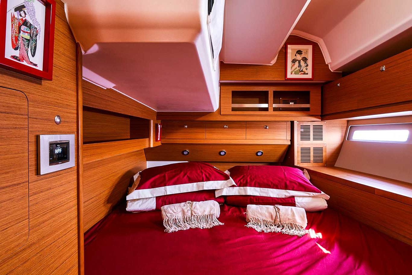 This is photo of a sailing boat Dufour 56 double bed cabin