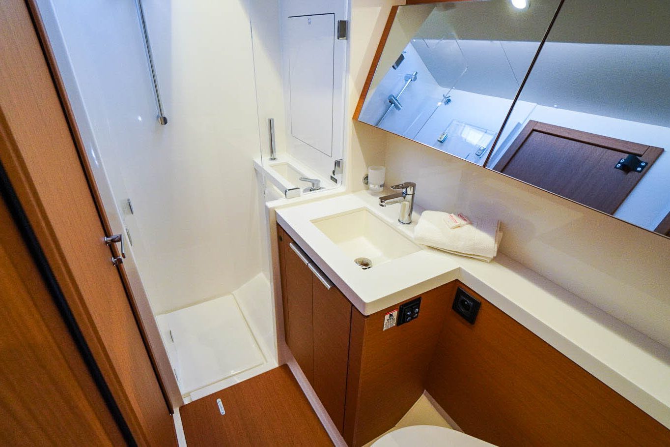 This is photo of a sailing boat First 53 toilette