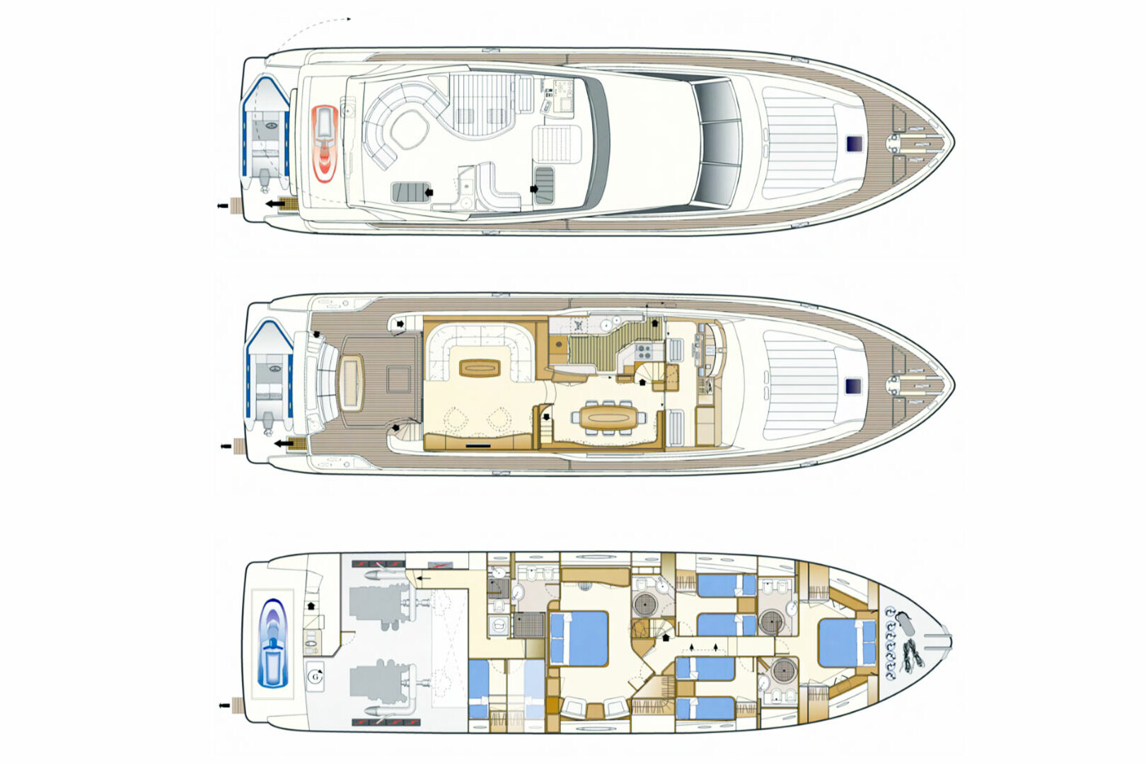 Luxury yacht Ferretti 760 Quo Vadis I layout