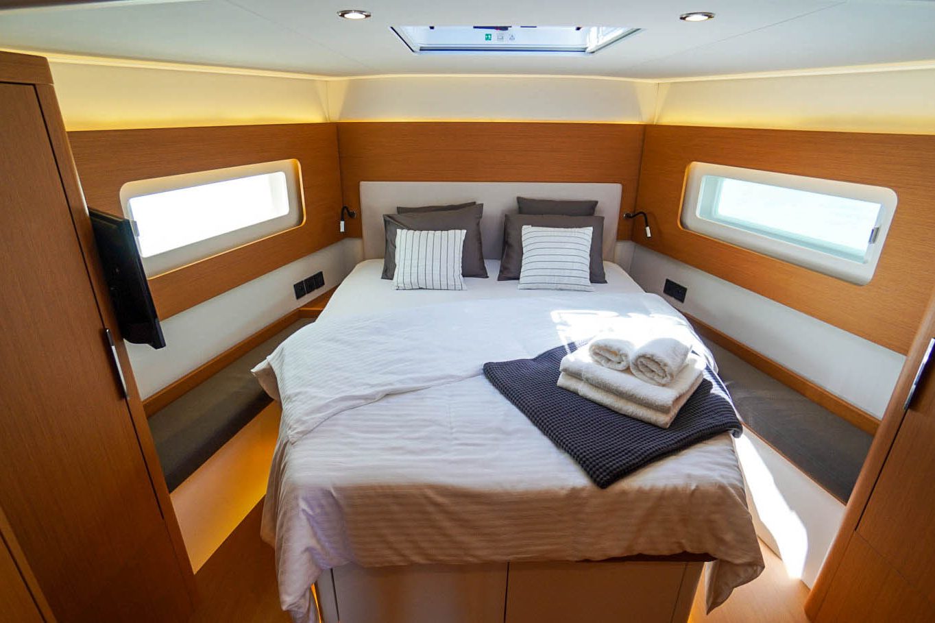 This is photo of a sailing boat First 53 vip cabin