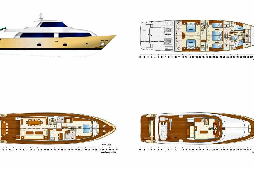 Luxury yacht Aegean Yachts Grace second layout