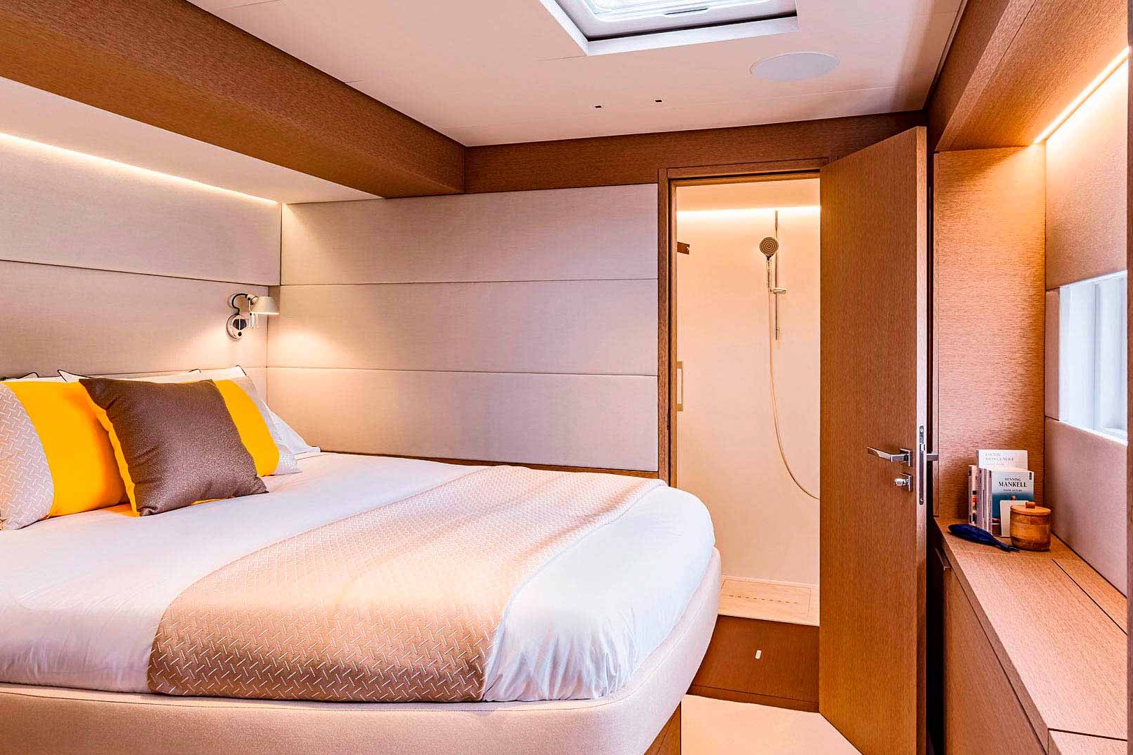 This is photo of a catamaran Lagoon Sixty5 named Amada Mia cabin