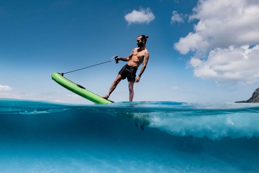 This is photo of a electric surfboard Lampuga