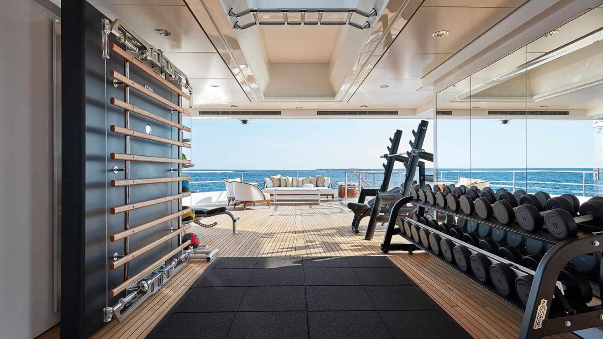 This is a photography of gyms on superyachts