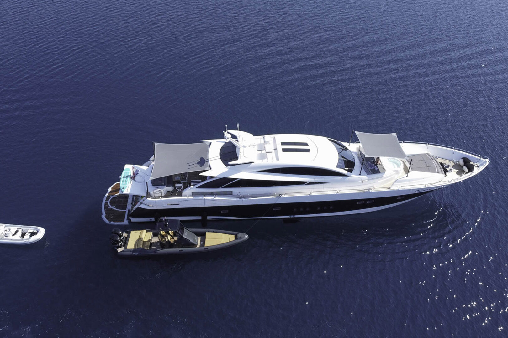 Luxury yacht Quantum aereal view