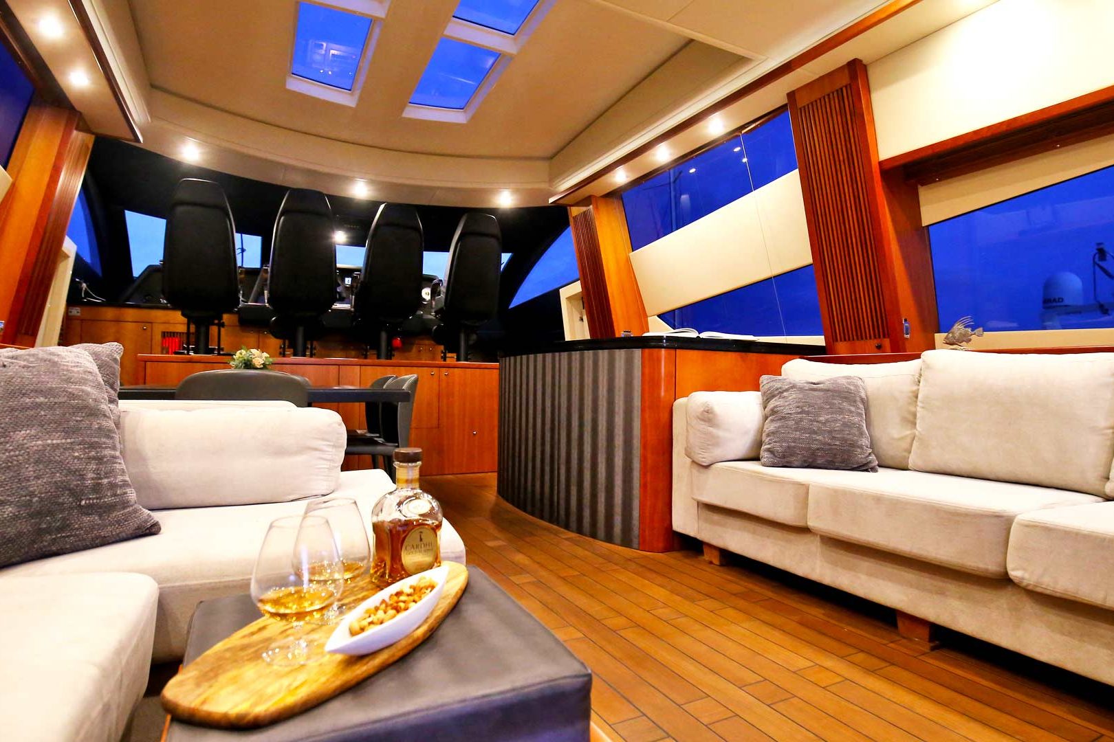 Luxury yacht Quantum salon detail