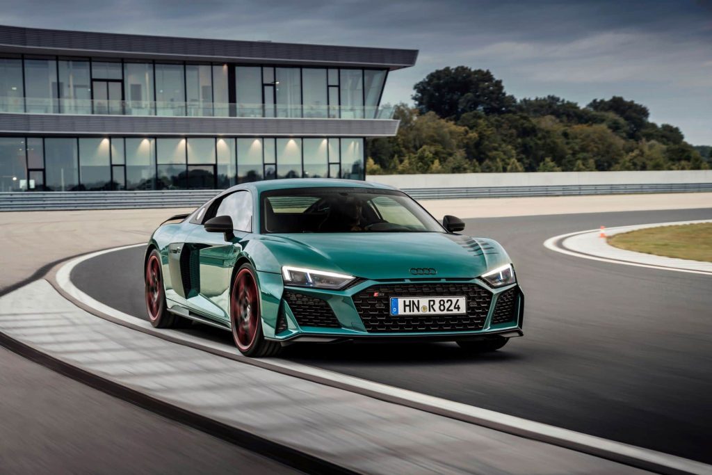 This is a photography of limited edition cars Audi R8 green hell