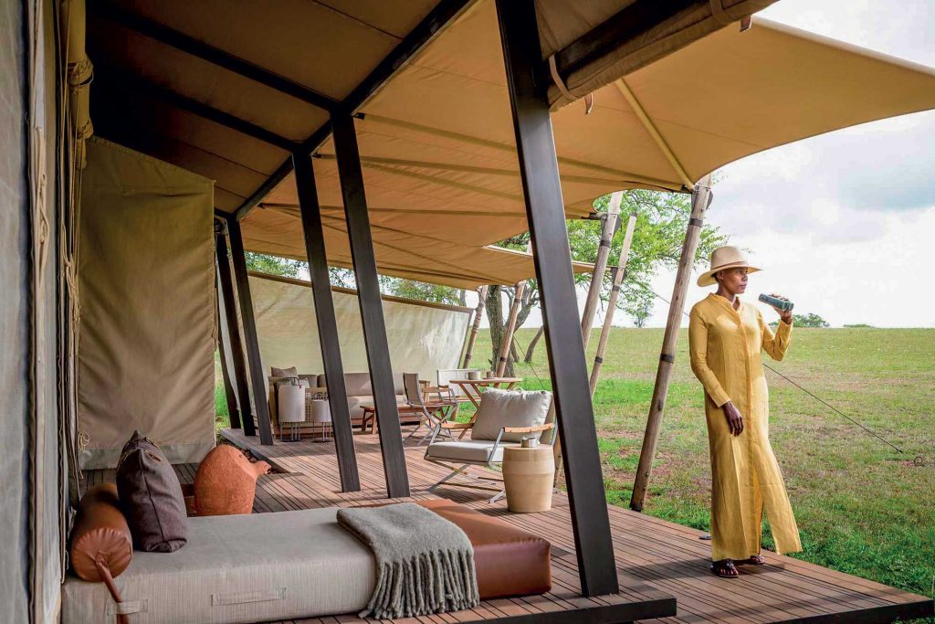 This is photo of a glamping suite at Tanzania
