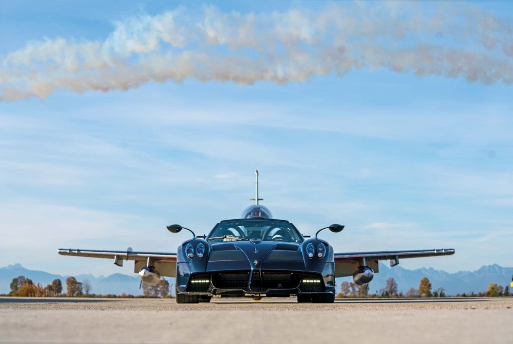 This is a photography of limited Pagani Huayra Tricolore