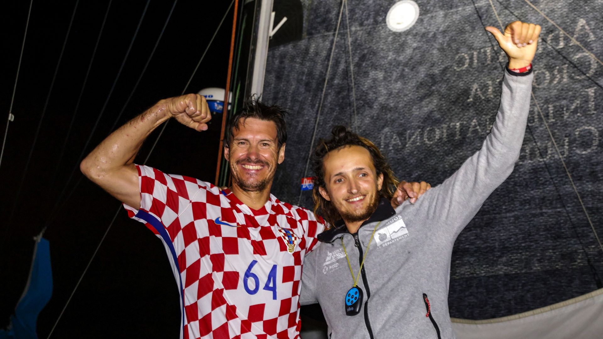 This is a photography of Ivica Kostelić Transat Jacques Vabre