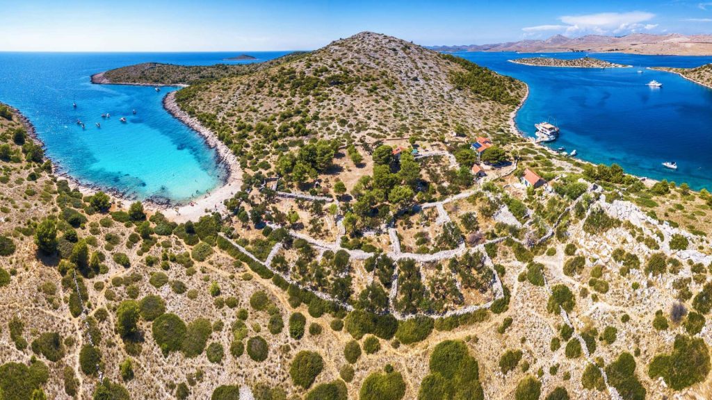 This is a photgraphy of Lojena bay and beach Croatia Kornati National Park