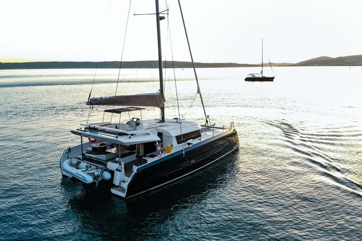 This is photo of a Dufour 48 Catamaran