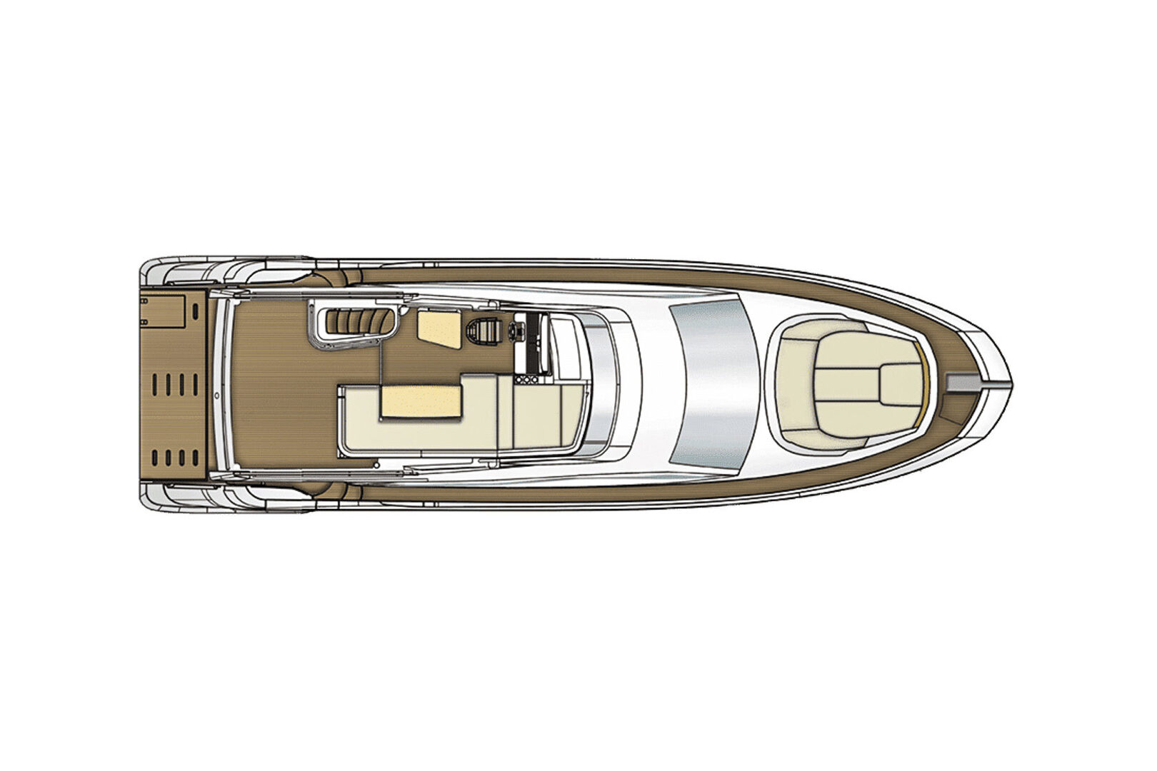 Motor boat Azimut 55 Flybridge layout flybridge