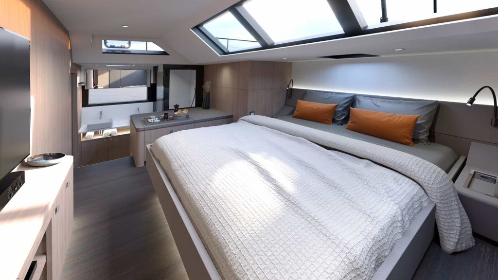 This is a photography of Privilege Signature 650 owner's cabin