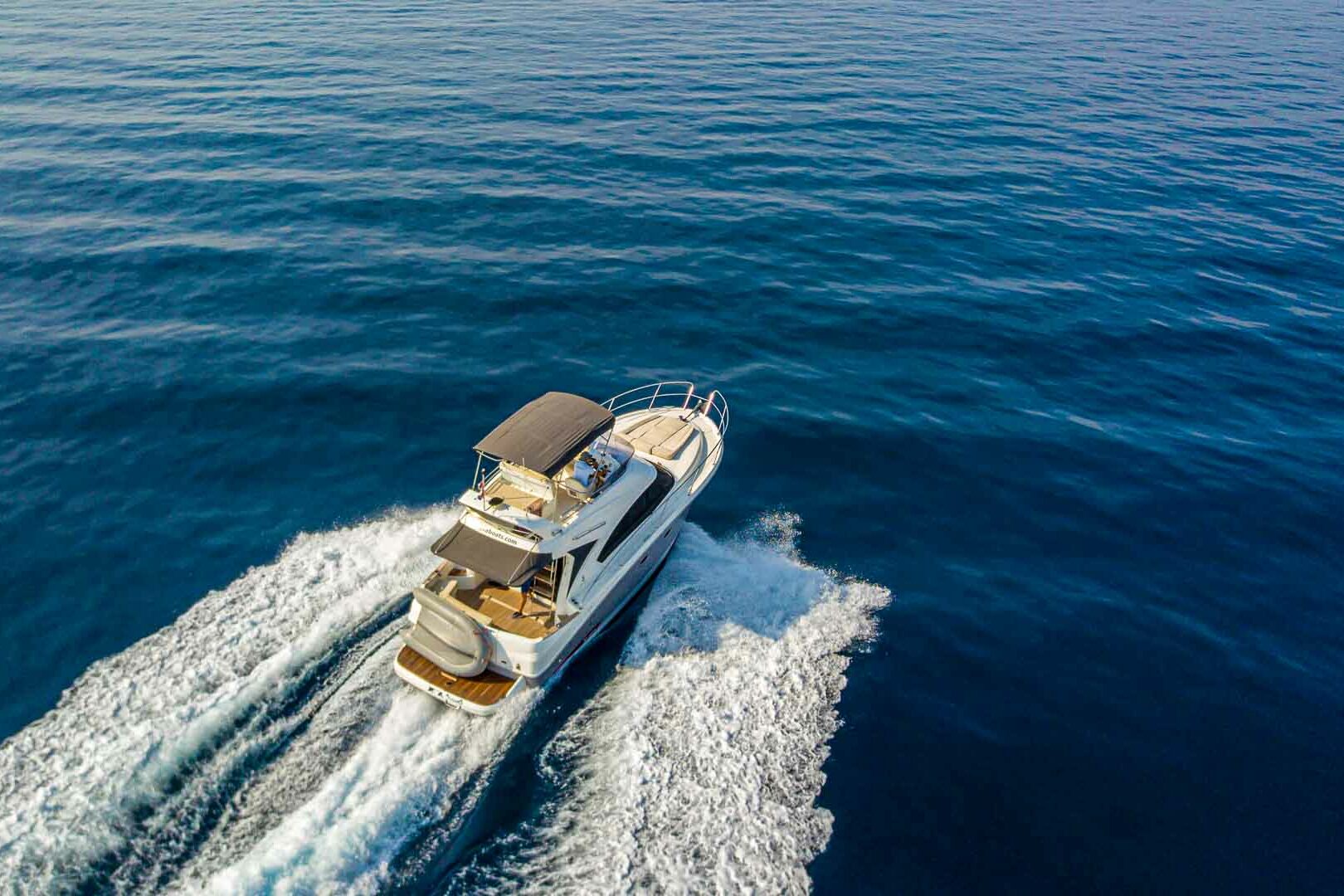 Motor Boat Antares 36 running sea